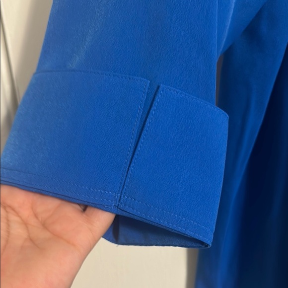 PAIGE Blue Relaxed Notched Collar Button Down Shirt - Picture 3 of 7